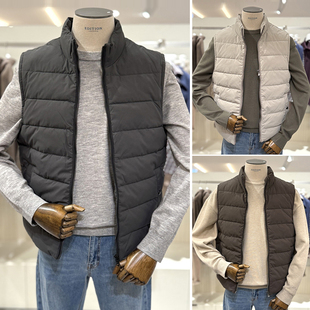 0130冬装EDITION浅灰色棕色纯色轻量轻质羽绒服无袖羽绒背心3色