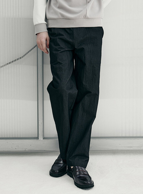 0101秋款Mind Bridge心桥炭灰色棉混纺松紧腰休闲裤裤长裤子男士