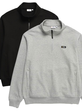 2025秋冬National Geographic国家地理黑色拉链半开领长袖卫衣R