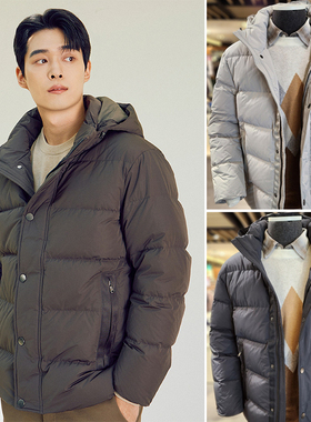 DR1121冬39折特价EDITION浅灰色辑格可拆卸帽短款鹅绒羽绒服男3色