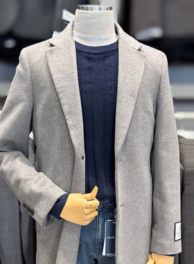 2025年冬季新款ZIOZIA黑色羊绒混纺内衬半夹棉中长款毛呢大衣5色