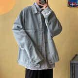 2025秋季新款牛仔夹克男士宽松工装外套青春流行纯色上衣JK08-P70，男装夹克，电商A062