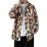 2025新款青少年港风衬衫宽松男士花色衬衣免烫CS2227-P2535，男装衬衫，电商A062