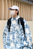 2025春季新款潮男格子衬衫青少年长袖衬衣渐变格子衬衫CS10-P40，男装衬衫，电商A062