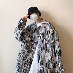 2021青少年外穿长袖夹克秋季宽松翻领休闲外套防风服W383-P60控75图片