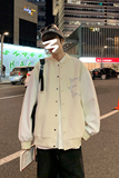 男生秋季高级感休闲夹克双层毛呢拼皮刺绣烫钻棒球服JK11-P70控85，男装夹克，电商A062