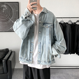 秋季新款宽松休闲工装外套青少年流行纯色牛仔夹克JK821-P75控85，男装夹克，电商A062