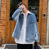 2021青少年秋季新款牛仔夹克男士宽松工装拼色腰果花外套JK06-P70，男装夹克，电商A062