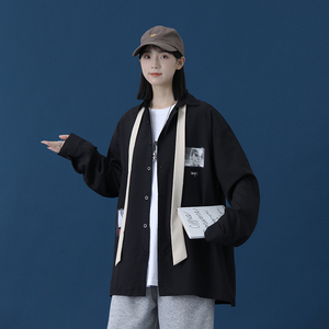 2025春夏中性长袖衬衫女青春流行印花休闲衬衣CS8001-P35图片