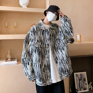 2021青少年外穿长袖夹克秋季宽松翻领休闲外套防风服W383-P60控75图片
