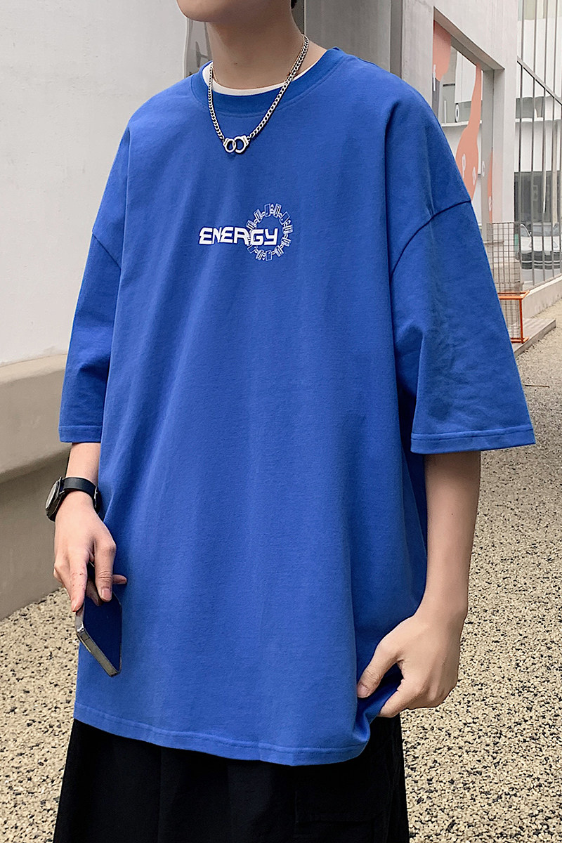 夏季新款青少年港风流行宽松印花短袖圆领休闲T恤T88137-P35,男装T恤,电商A062
