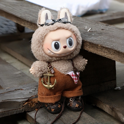 labubu背带裤10cm娃衣玩偶衣服