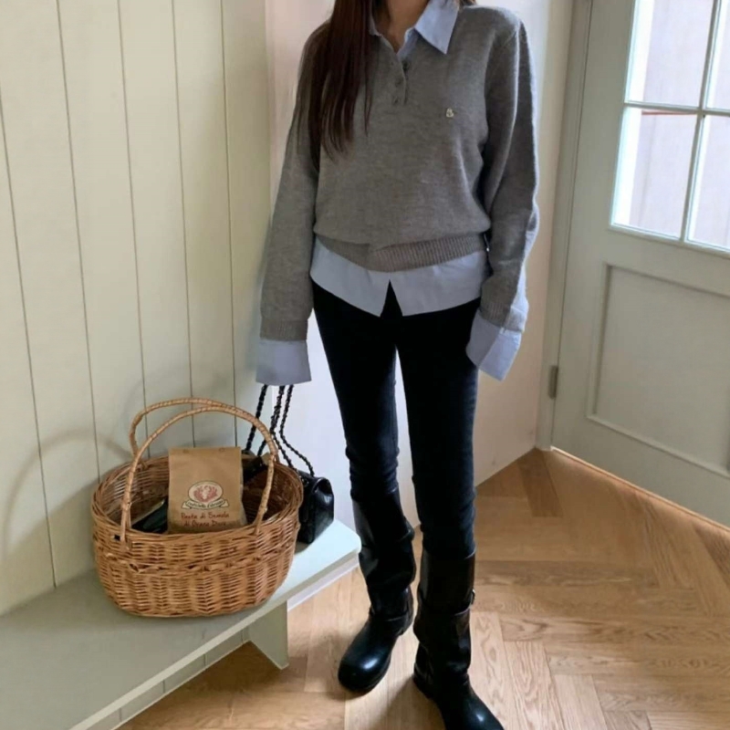 韩国正品25秋LABOR黑灰高腰提臀显瘦铅笔裤修身小脚牛仔裤靴裤730