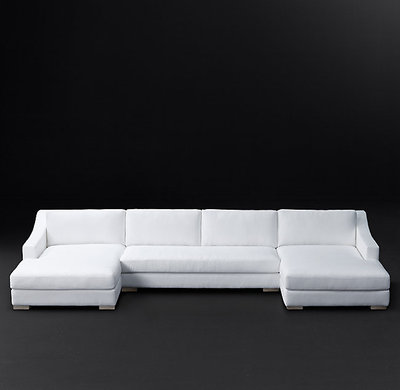 美国RH意式现代布艺实木组合沙发