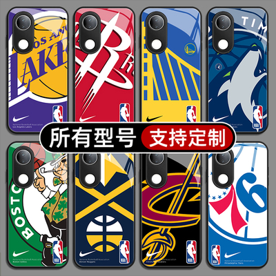 NBA队徽标志湖人勇士火箭适用vivoS20PRO手机壳19S18E17玻璃vivo16T15全包10保护12来图9定制7X200GT100Y300