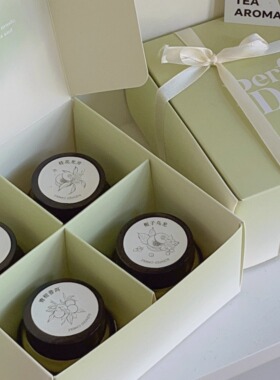 新中式茶香香薰蜡烛国风茉莉龙井乌龙普洱平价助眠小众女