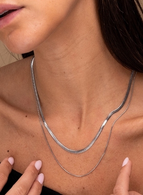 禁欲中性双层高级感小众锁骨链