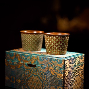 瓷茶记李斌有钱兔有钱花对杯礼盒套装原创咖啡杯套组非遗中秋礼物