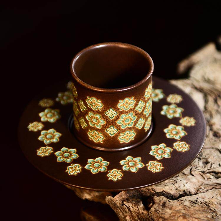 李斌大唐宝相花手工可乐杯大容量咖啡杯复古主人杯高颜值杯茶器