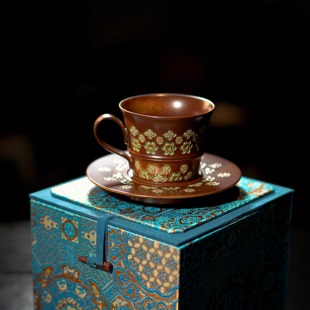 瓷茶记李斌大唐宝相咖啡把杯原创设计手工复古咖啡杯高颜值杯子