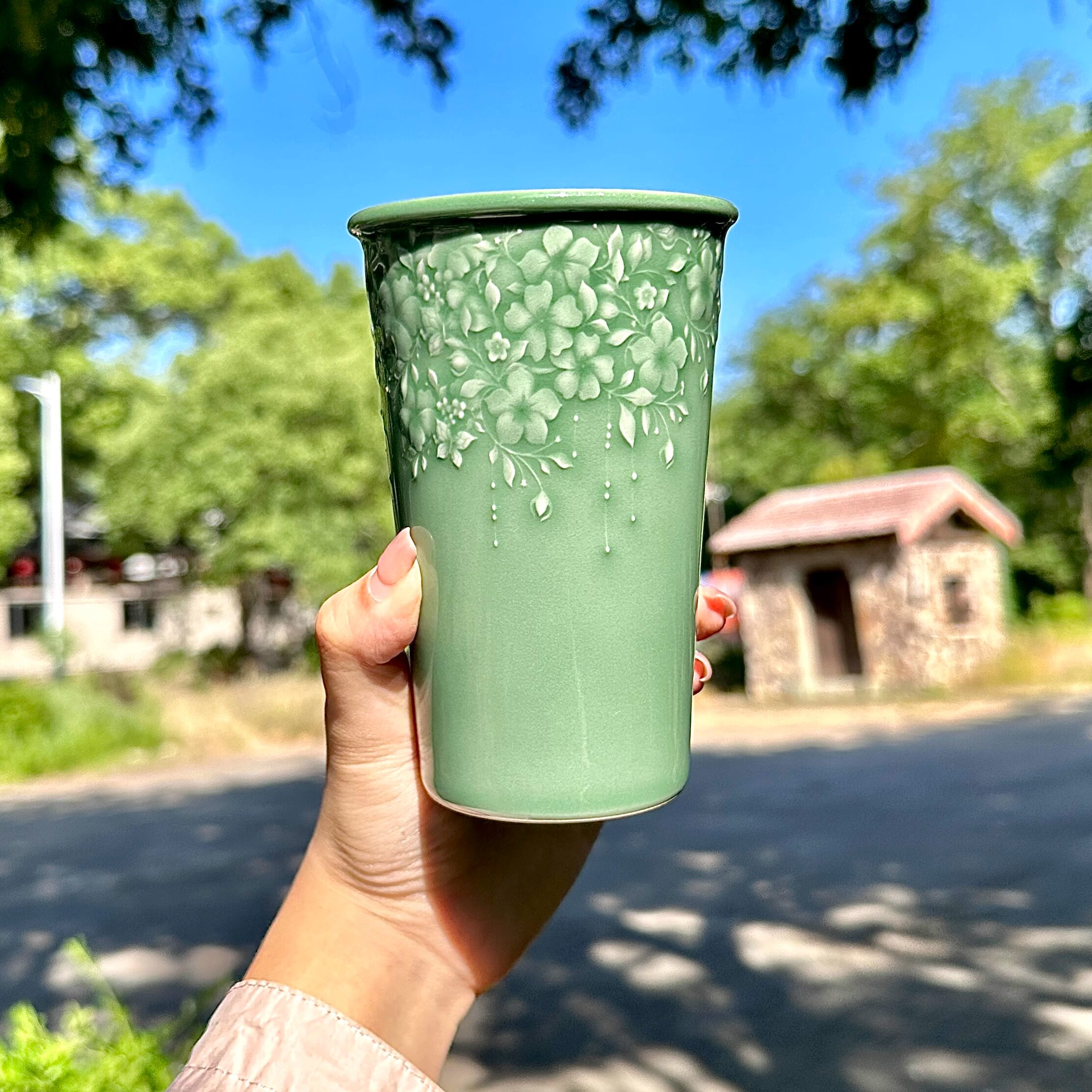 瓷茶记李斌繁花系列手工可乐杯大容量水杯家用办公杯子送礼推荐,餐饮具,茶杯,淘宝优惠券,粉丝福利购,淘宝优惠卷