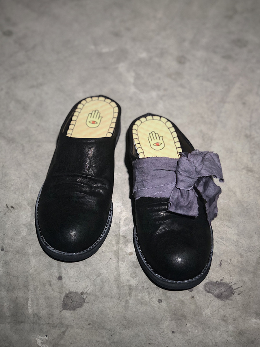 (To be removed soon) Original niche designer dark retro genuine leather mules big-head leather slippers wear outside