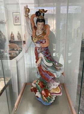 景德镇人物雕塑佛像工艺品摆件陶瓷器九天玄女像家居寺庙供奉神像