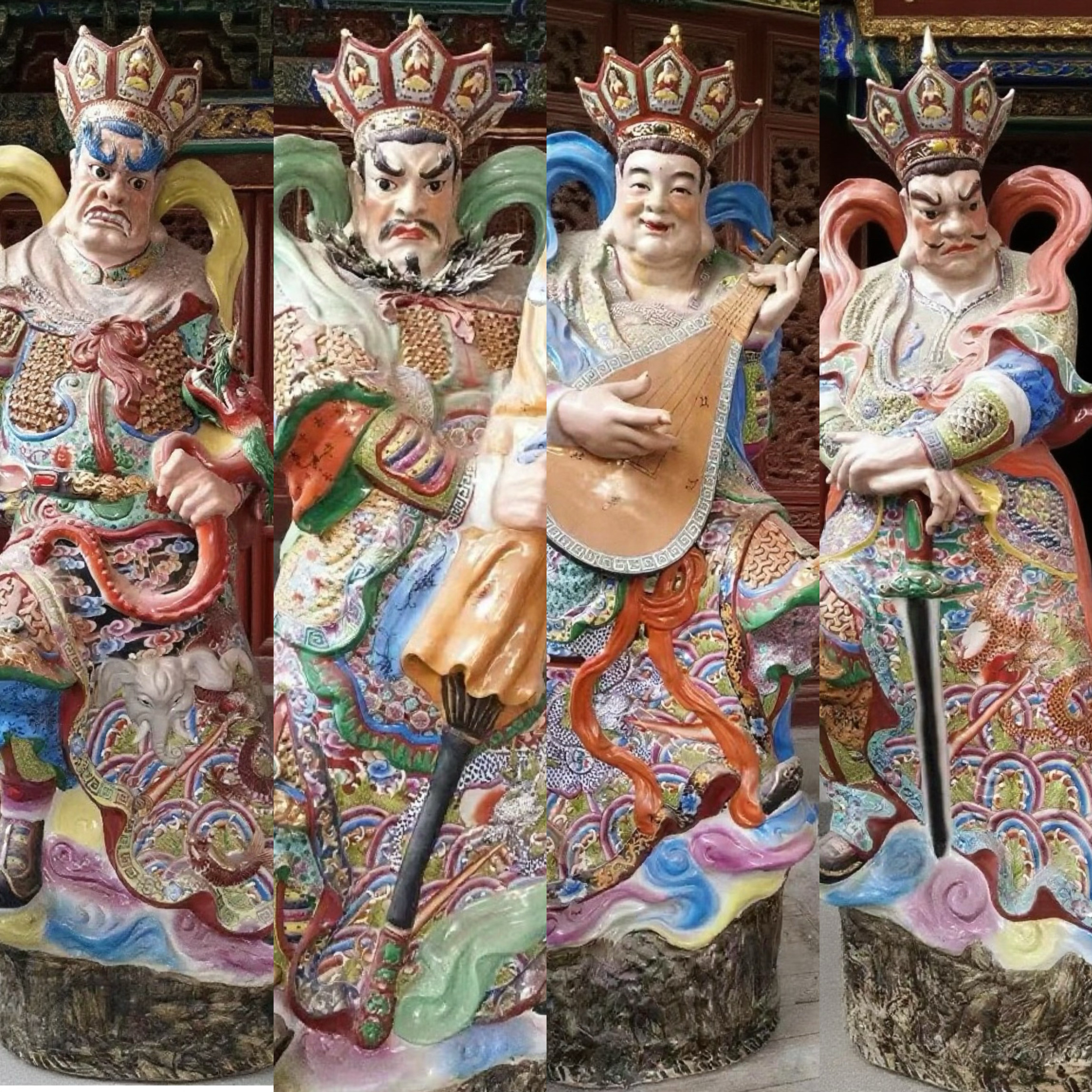 景德镇四大天王佛像天王殿持国增长广目多闻四大金刚陶瓷雕像1米5