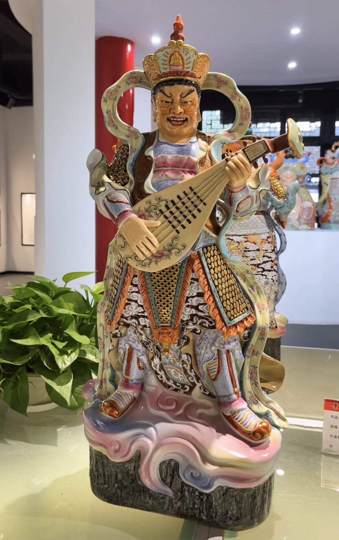 四大天王人物雕塑佛堂供奉景德镇彩绘仿古陶瓷器四大金刚佛像70cm