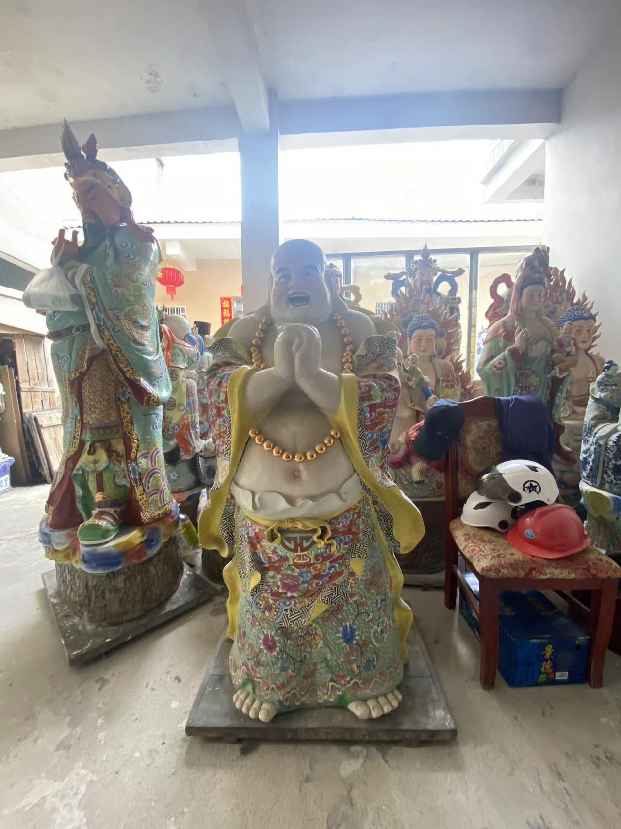 大号160CM陶瓷雕塑弥勒佛像公司店铺工艺品招财恭喜发财笑佛摆件