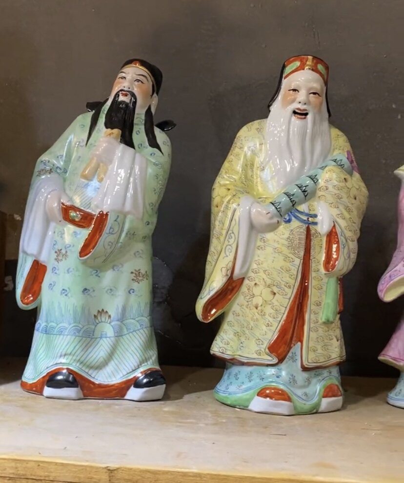 景德镇陶瓷八仙人物佛像摆件设仿雕塑瓷厂早期厂货装饰工艺品14寸