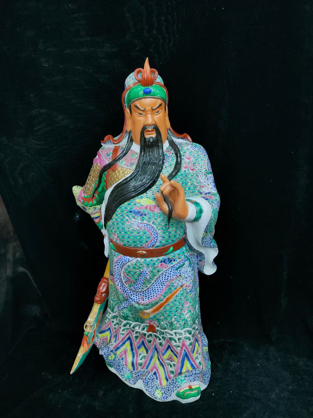 陶瓷关公财神爷摆件客厅玄关店铺前台招财装饰品公司乔迁礼品70cm图片