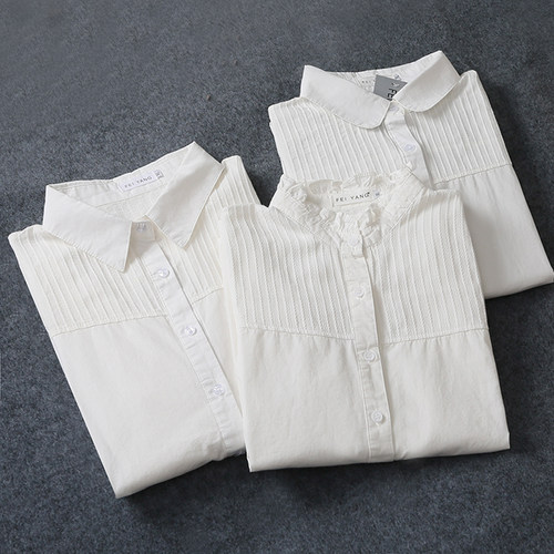 加肥加大码mm200遮肚宽松白衬衫