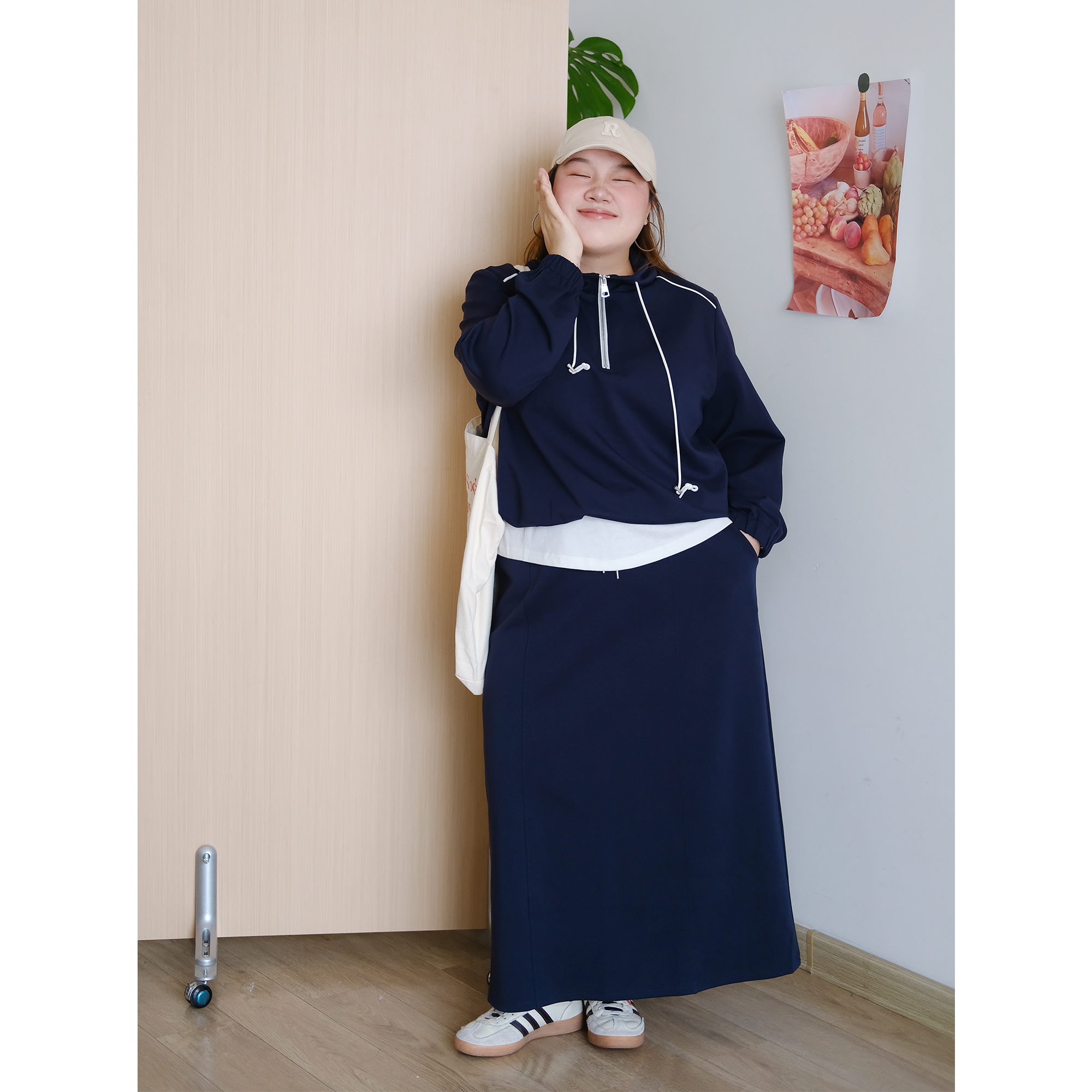 zooobaby09/30韩系简约休闲运动套装女宽松显瘦卫衣半身裙两件套