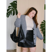 zooobaby10 女宽松显瘦毛衣外套 针织开衫 14韩系简约v领长袖 中长款