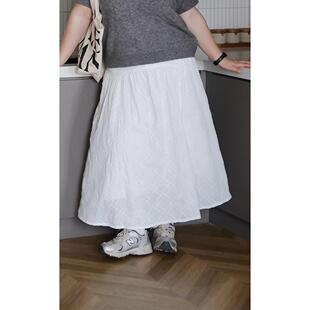 ZOOOBABY02 05晚八点早春韩系纯白色高腰显瘦A字半身裙子