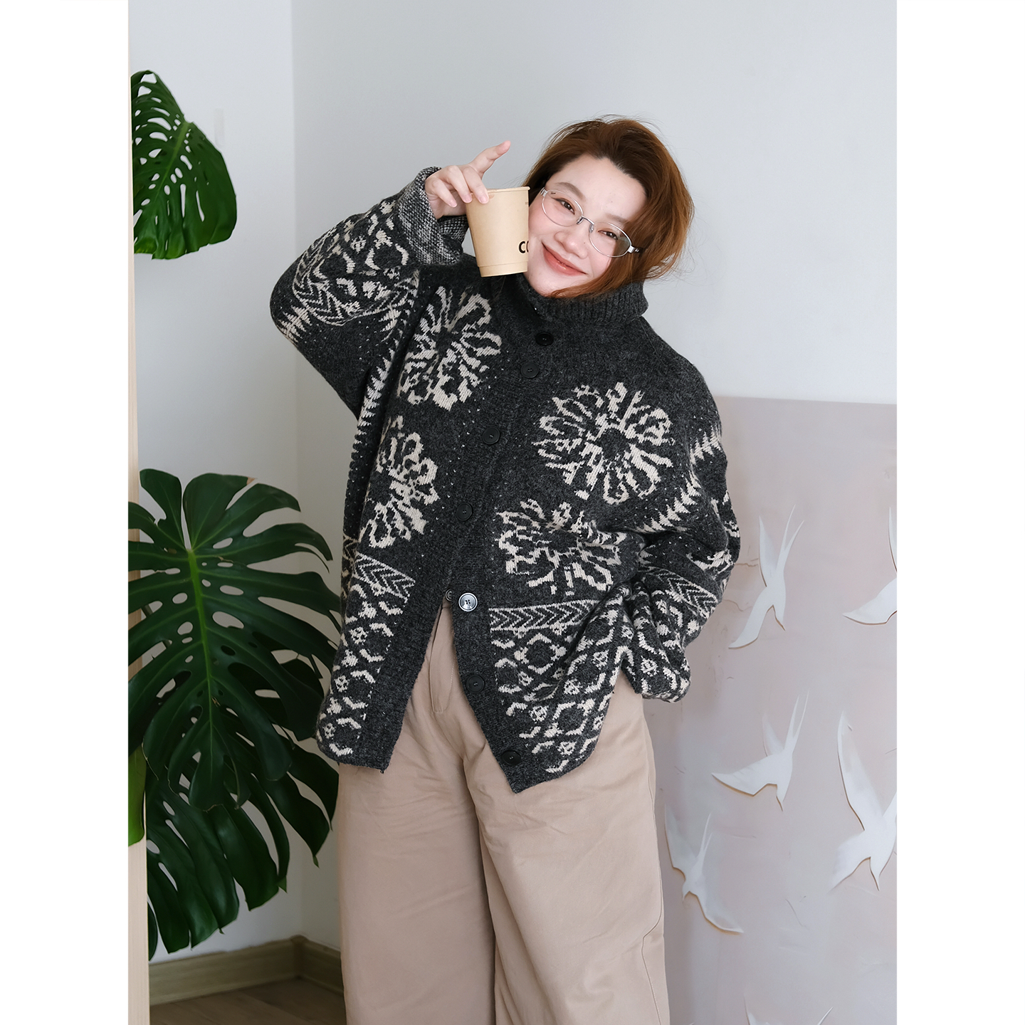 zooobaby11/24韩系简约立领慵懒费尔岛针织外套女显瘦上衣,女装/女士精品,常规大码外套,淘宝优惠券,粉丝福利购,淘宝优惠卷