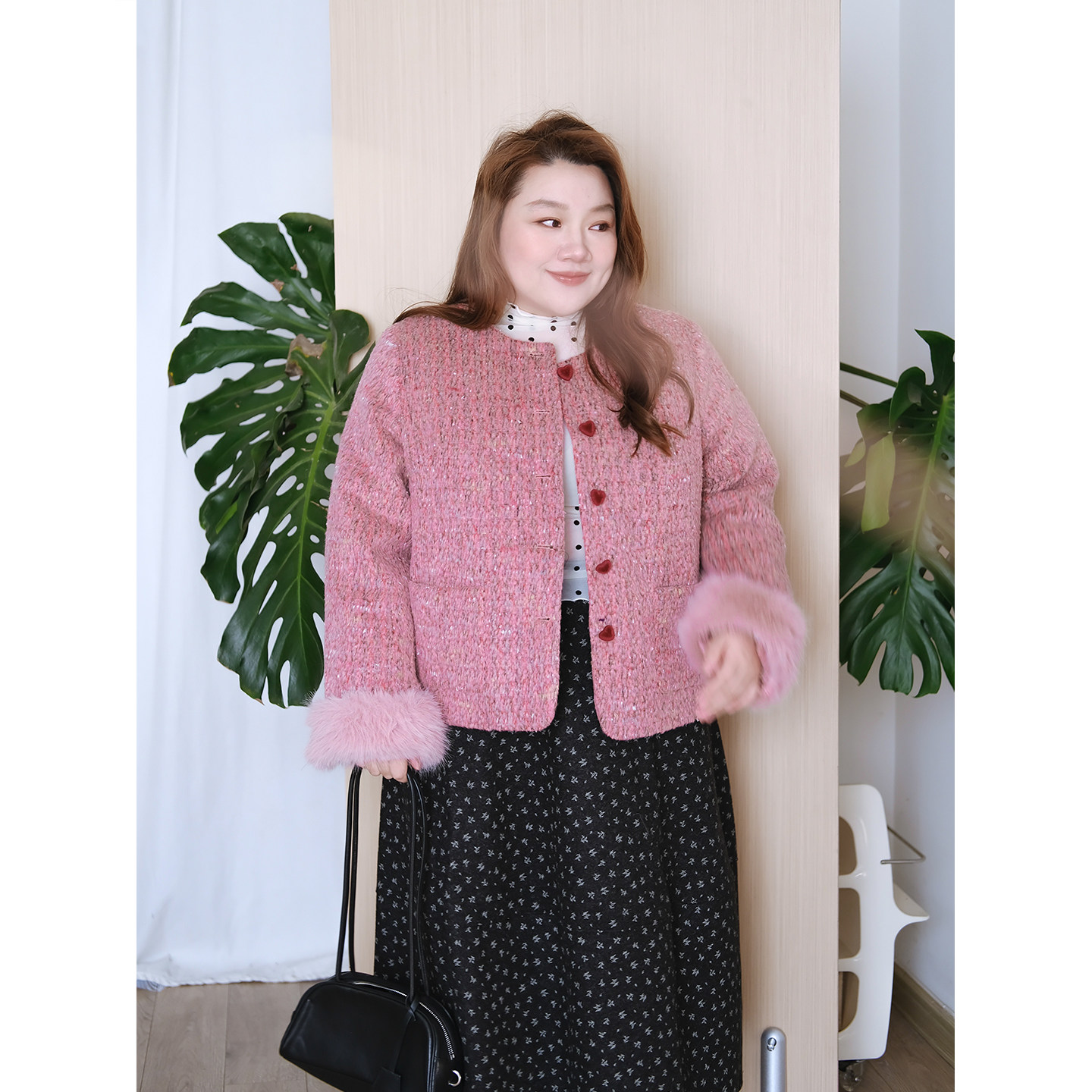 zooobaby12/08韩系简约彩杂色圆领小香风羽绒服外套女显瘦上衣