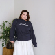T恤上衣 08早春韩系斜肩字母慵懒风长袖