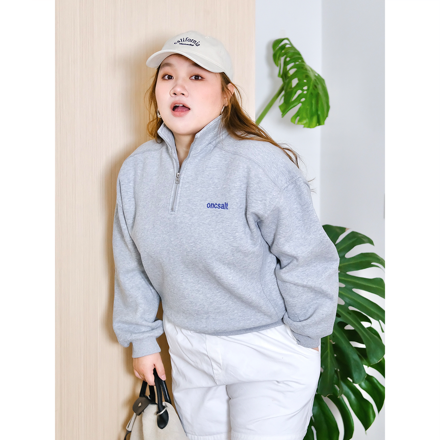 zooobaby11/24韩系简约立领拉链卫衣加绒外套女显瘦上衣