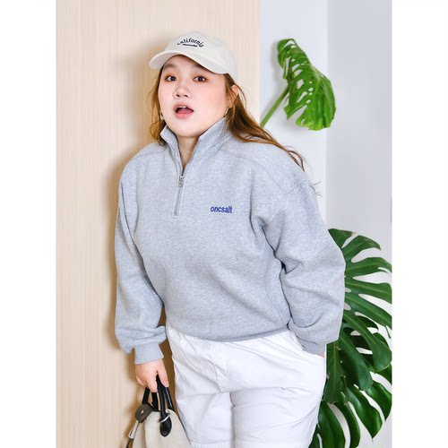 zooobaby11/24韩系简约立领拉链卫衣加绒外套女显瘦上衣