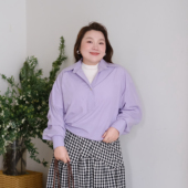 套头翻领上衣 韩系简约纯色廓形衬衫 08早春新品