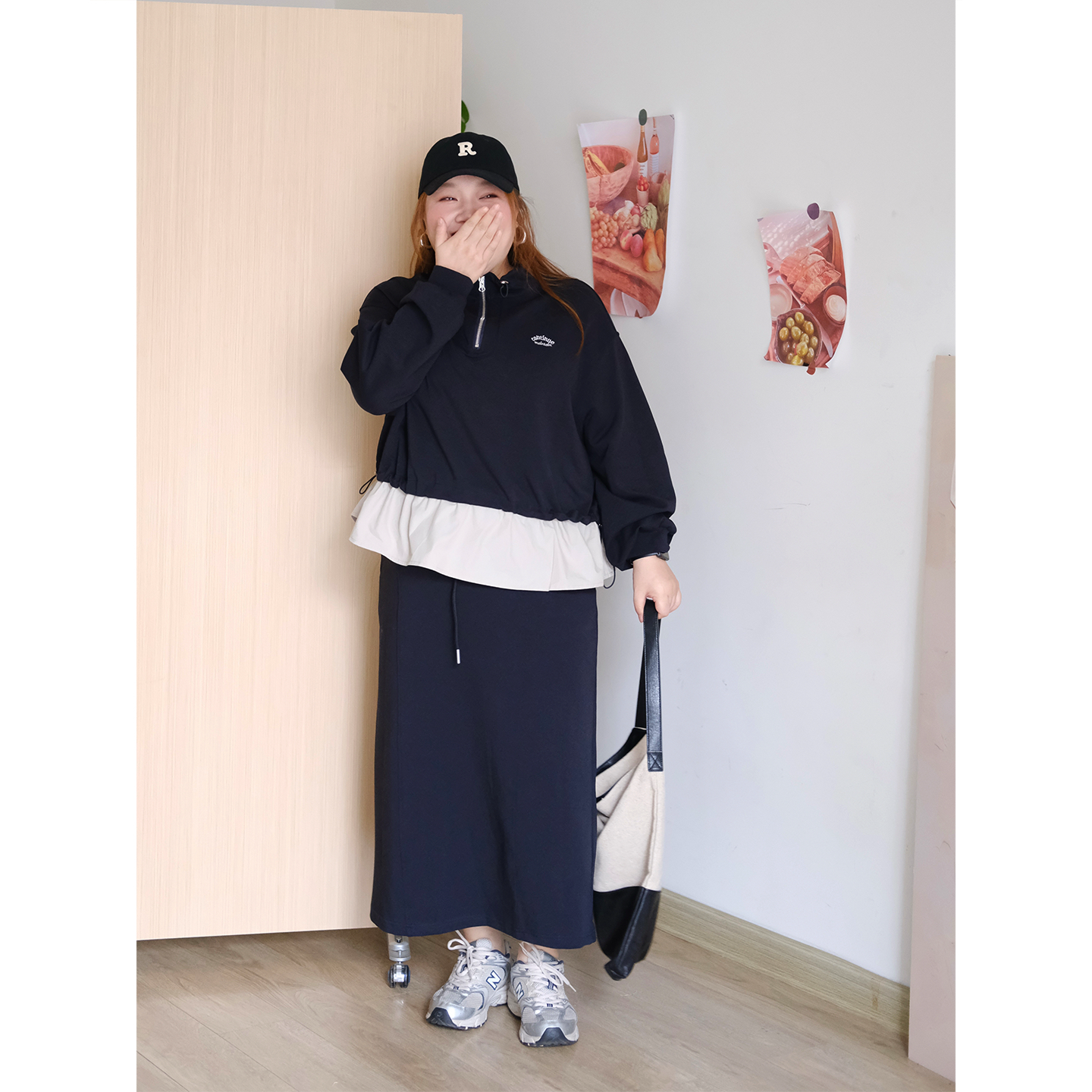 zooobaby09/22韩系简约立领卫衣半身裙两件套