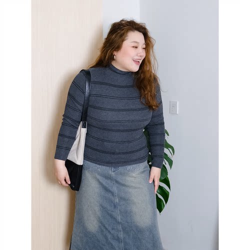 zooobaby11/24韩系简约半高领多色显瘦百搭高弹针织衫女显瘦上衣