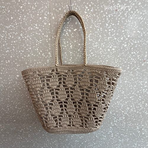 2026度假风大容量钩编包女新款夏季海边单肩沙滩包上班通勤托特包