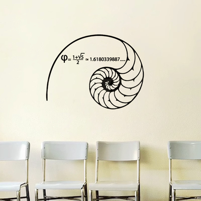 数学公式贴纸斐波那契螺旋黄金