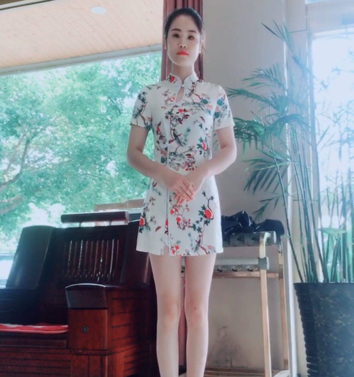 改良旗袍连衣裙夏2020新款赫本韩版修身显瘦小个子名媛气质范