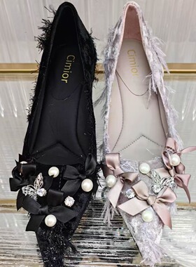 Cimior意大利设计师女鞋 25秋蝴蝶结细高跟单鞋 吊牌2880 CL25078