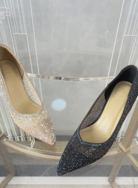 皇冠老店正品 SKP高奢品牌断码施华洛水钻细跟单鞋 T37950