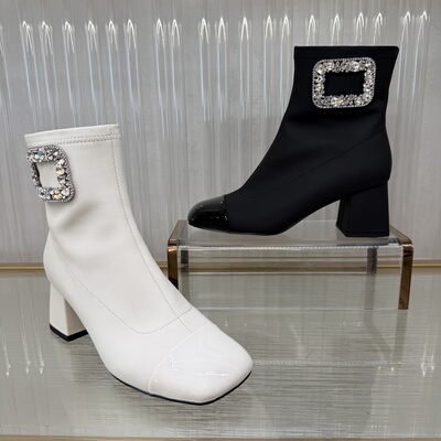 Cimior意大利女靴 Miu系时尚方扣丝绸羊皮短靴 吊牌3280 CA25091